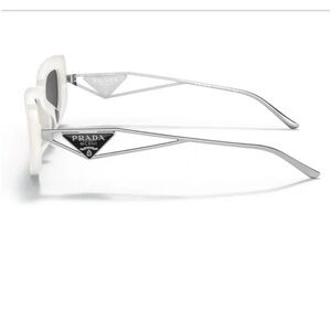 Prada Silver and White Designer Sunglasses